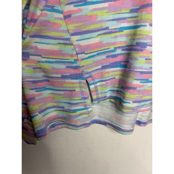 Lands End Girls XL Rainbow Hoodie Warm Lavender Painted Striped Long Sleeve NWOT - Picture 6 of 11